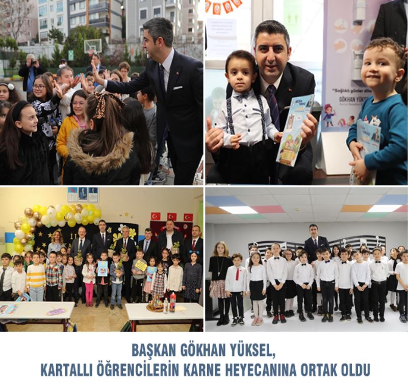 BAŞKAN GÖKHAN YÜKSEL, KARTALLI ÖĞRENCİLERİN KARNE HEYECANINA ORTAK OLDU